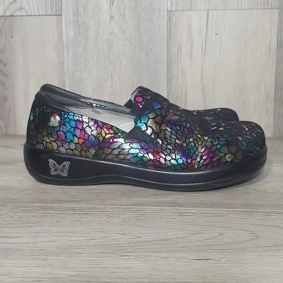 Alegria Rainbow Minnow Multi‎ Colored Slip On Medical Clog Shoes Womens Size 36 - Picture 6 of 14